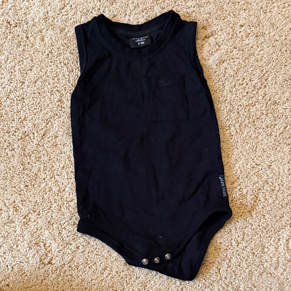 Little Bipsy Classic Black Baby Onesie